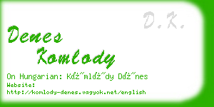 denes komlody business card